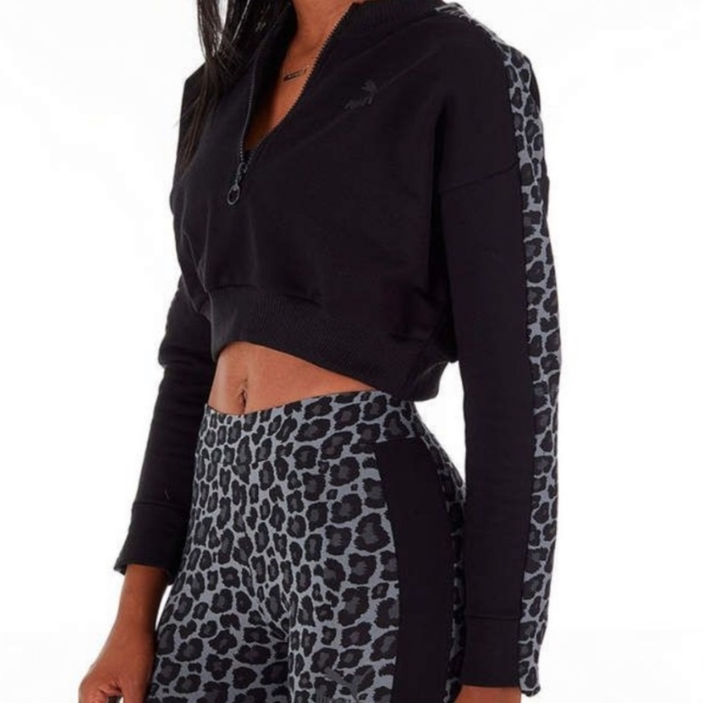 NWT Puma animal print crop sweater